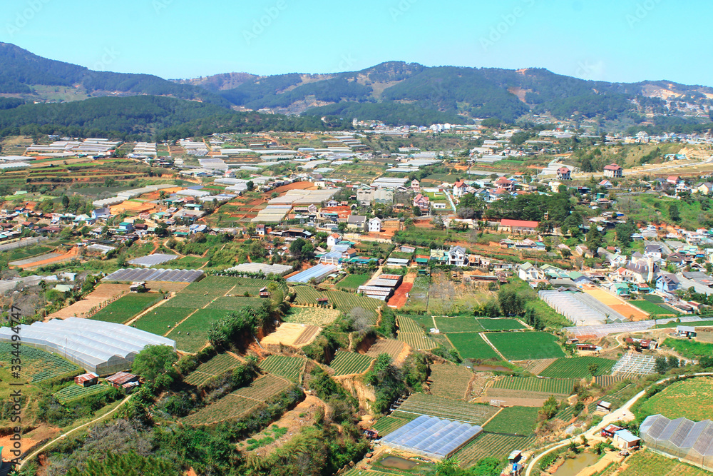 View of Dalat, Vietnam. Dalat is located in the South Central Highlands of Vietnam