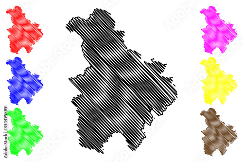 Amata Municipality (Republic of Latvia, Administrative divisions of Latvia, Municipalities and their territorial units) map vector illustration, scribble sketch Amata map