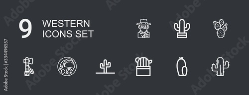 Editable 9 western icons for web and mobile