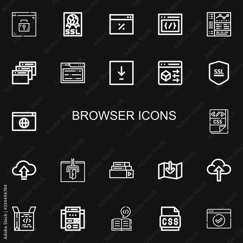Editable 22 browser icons for web and mobile