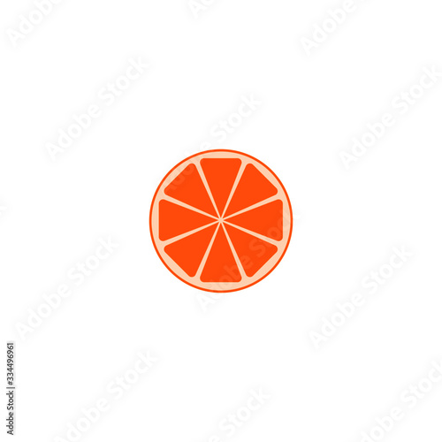 This is vector citrus fruit. Orange, mandarine isolated on white background.