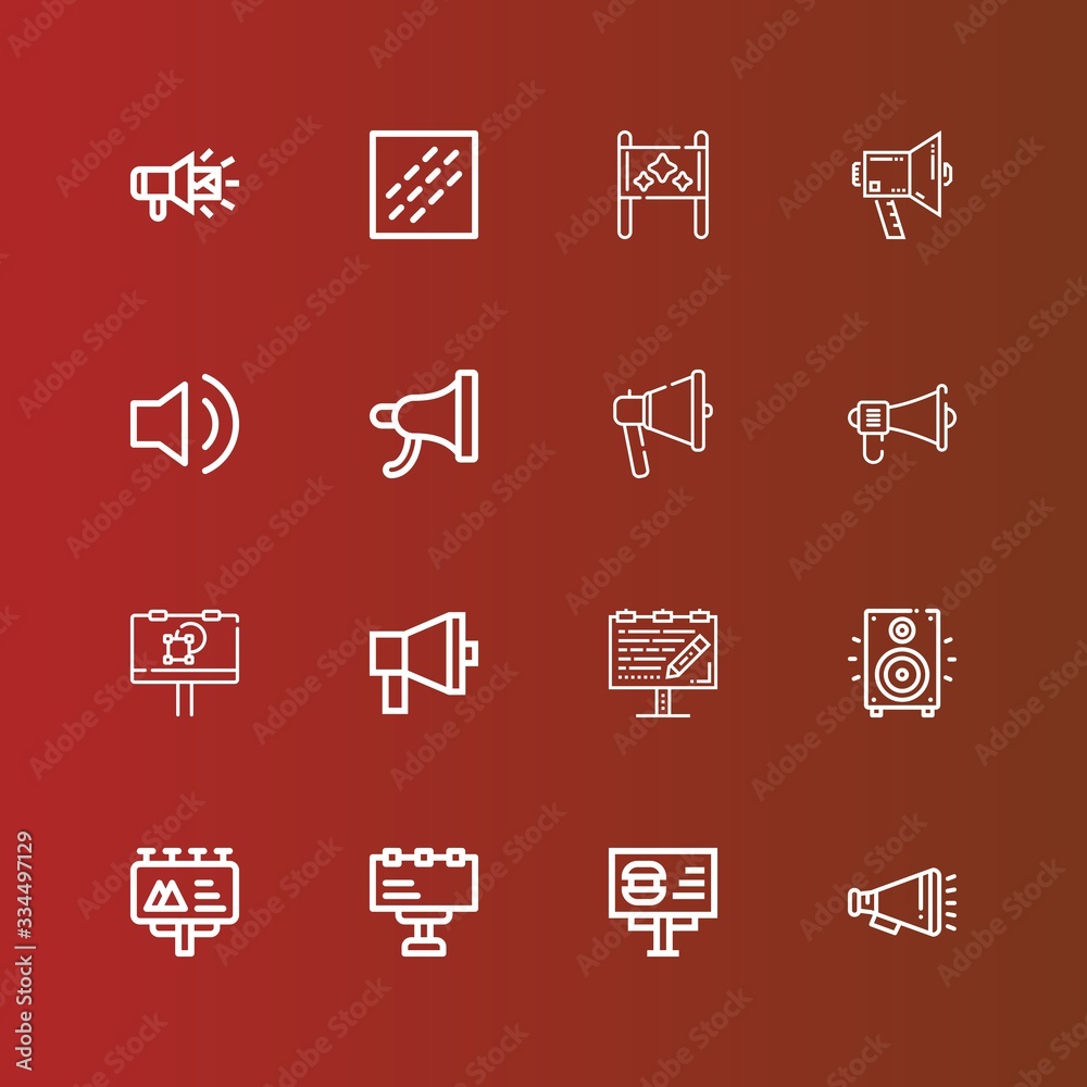 Editable 16 announcement icons for web and mobile Editable 16 announcement icons for web and mobile