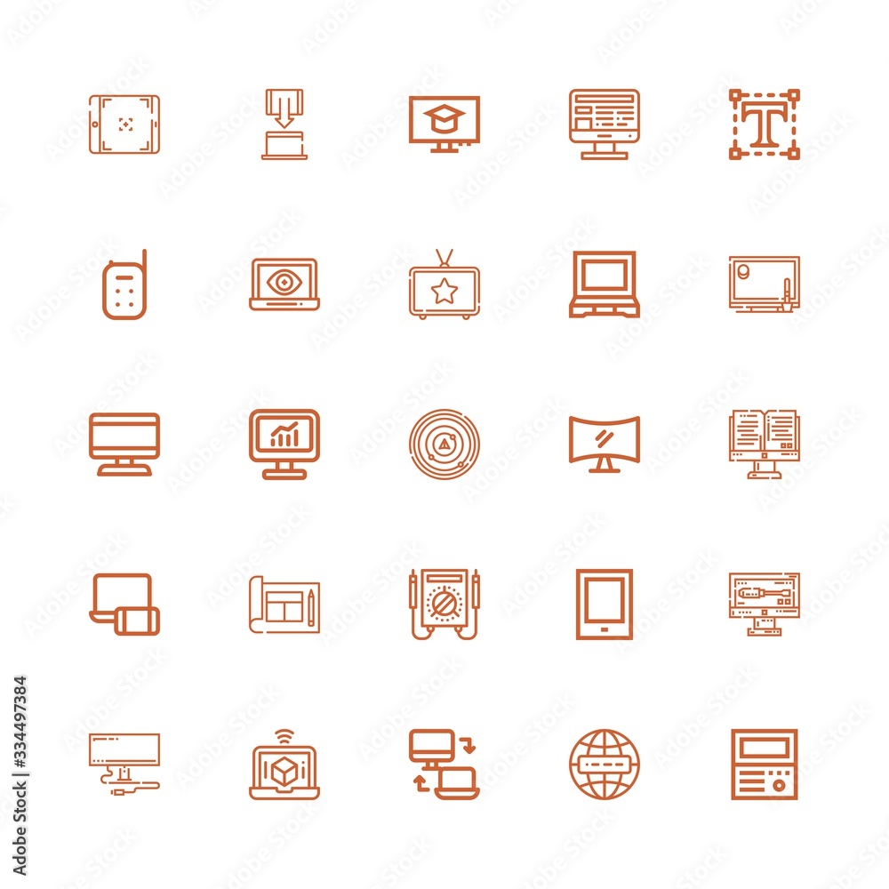 Editable 25 monitor icons for web and mobile Editable 25 monitor icons for web and mobile