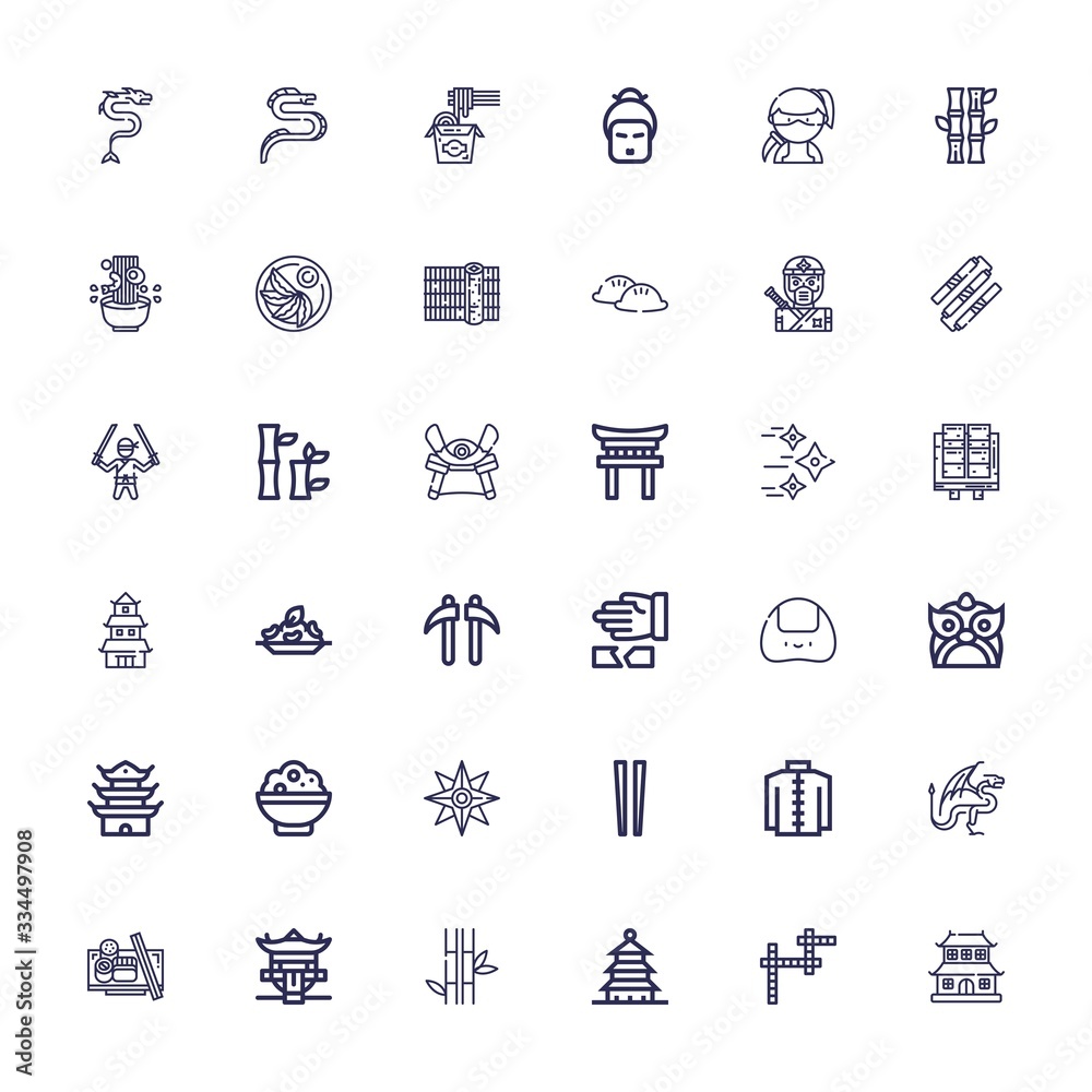 Editable 36 japanese icons for web and mobile Editable 36 japanese icons for web and mobile