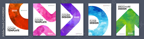 Watercolor A4 booklet colorful cover bundle set
