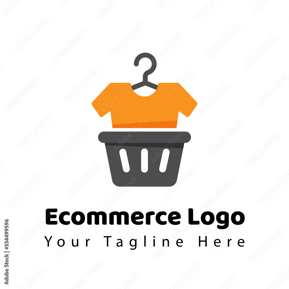 Basket Clothes E commerce logo Elegant Concept Basket Clothes E commerce logo Elegant Concept