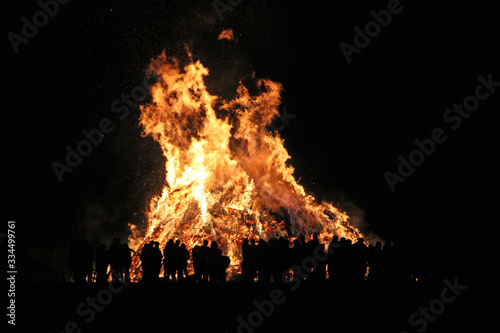 Osterfeuer in Forst (Lausitz), Brandenburg