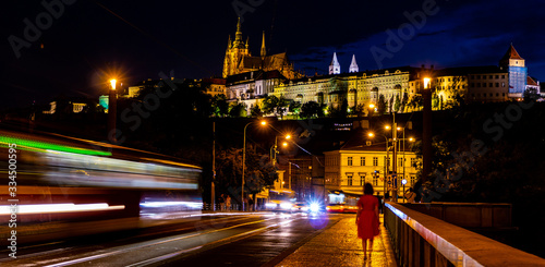 Canvas Print prague at night