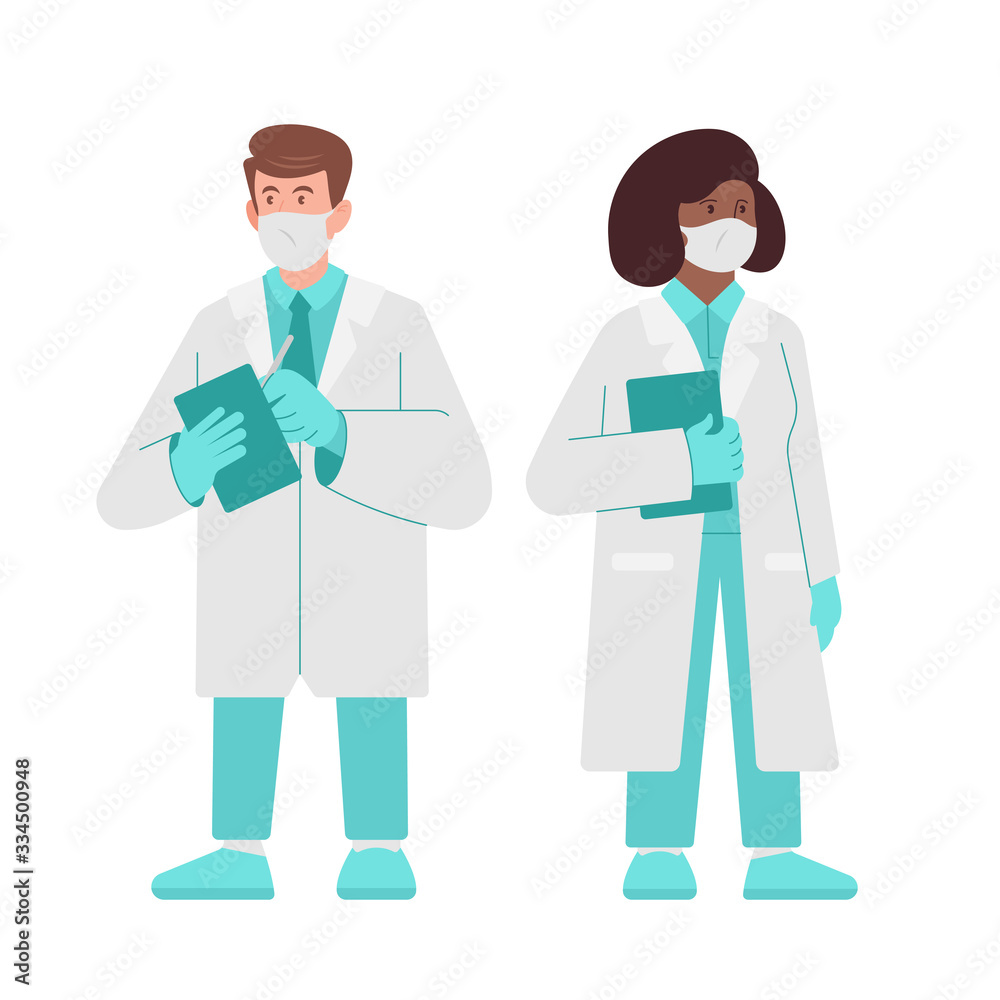 Characters medics, doctor and nurse Characters medics, doctor and nurse