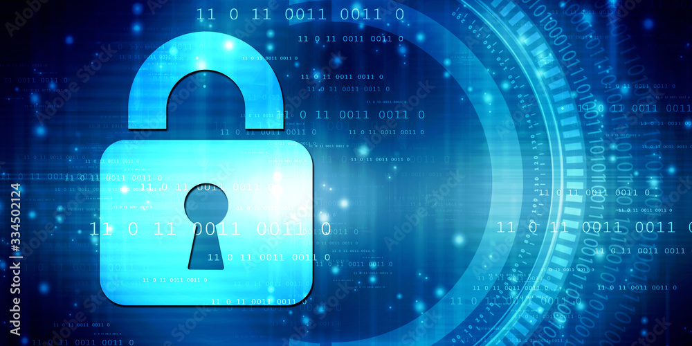 2d illustration Safety concept: Closed Padlock on digital background 2d illustration Safety concept: Closed Padlock on digital background