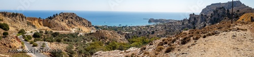 view of a mountain landscape rhodos island greece