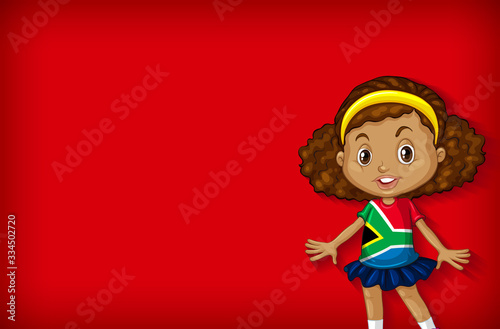Background template design with plain color wall and happy girl