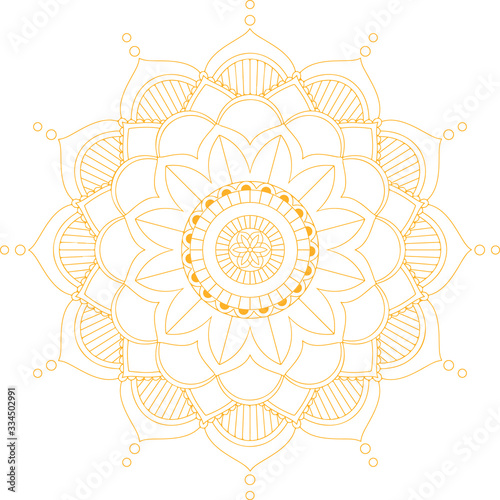 Background template with mandala pattern on white background