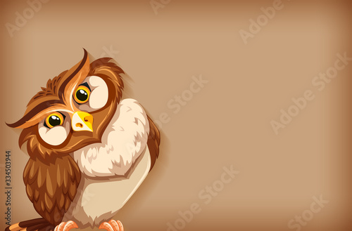 Background template with plain color and owl