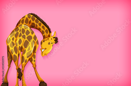 Background template design with plain color and giraffe