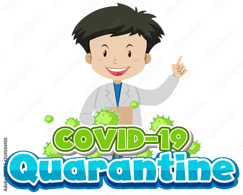 Font design for coronavirus with happy doctor smiling Font design for coronavirus with happy doctor smiling