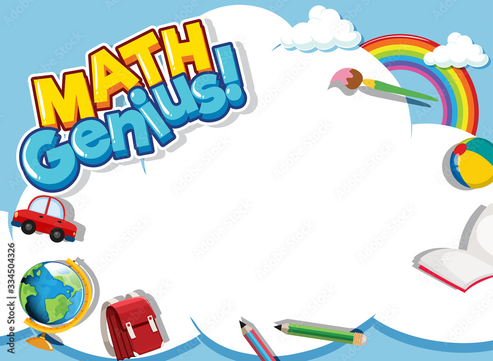 Frame design template with school items and sky background Stock Vector ...