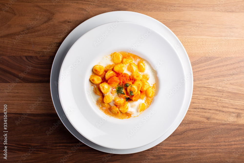 details of italian gnocchi out of the oven details of italian gnocchi out of the oven