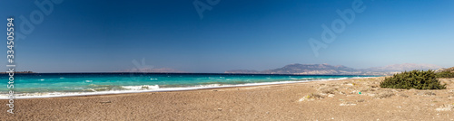 beach and sea rhodos island Panoramic view of sea bay 