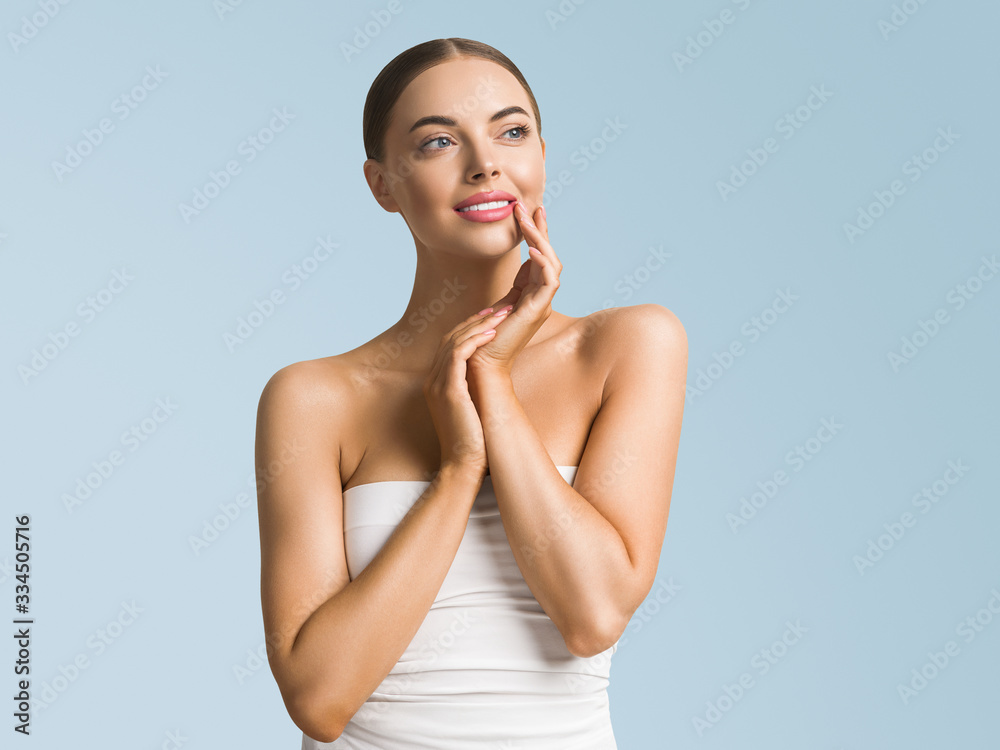 Beauty woman healthy teeth smile face healthy skin fashion natural makeup Beauty woman healthy teeth smile face healthy skin fashion natural makeup