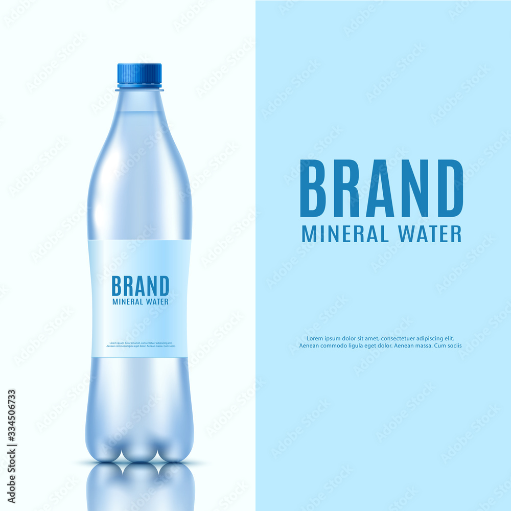 Mineral water advertising banner template realistic vector illustration isolated. Mineral water advertising banner template realistic vector illustration isolated.