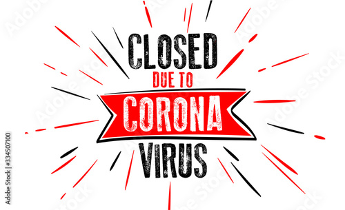 Corona quarantine sign caution coronavirus. Stop coronavirus. Covid-19. Coronavirus outbreak. Coronavirus danger and public health risk disease and flu outbreak or coronaviruses influenza. Vector. © brainpencil