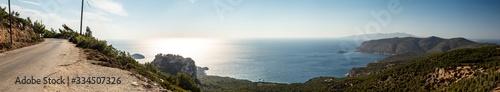 road on the sea in mountains rhodos island greece © AlexxArts