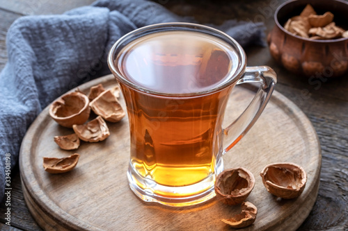 Tea made from walnut shells - folk remedy for cough
