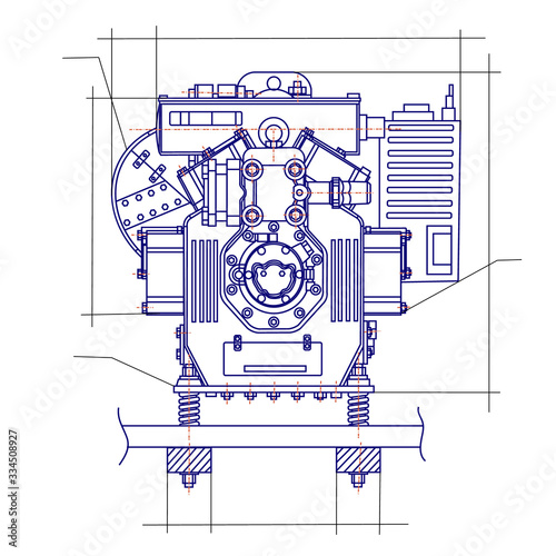 free drawing of the refrigerator unit. chiller unit.
