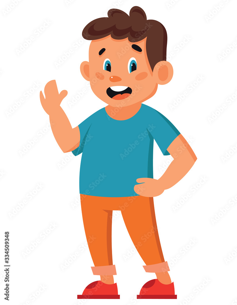 Smiling little boy. Character in cartoon style. Smiling little boy. Character in cartoon style.