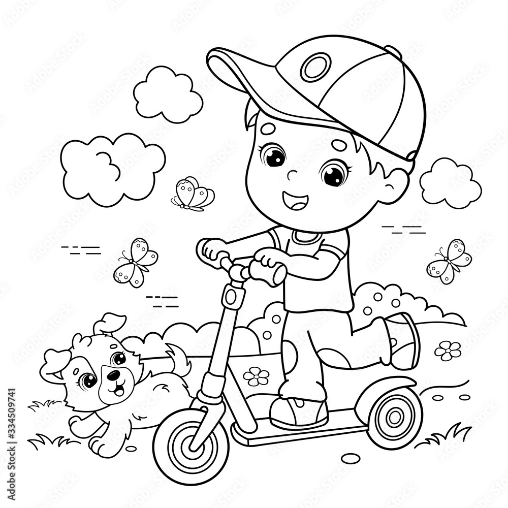 Cartoon Boy Coloring Page