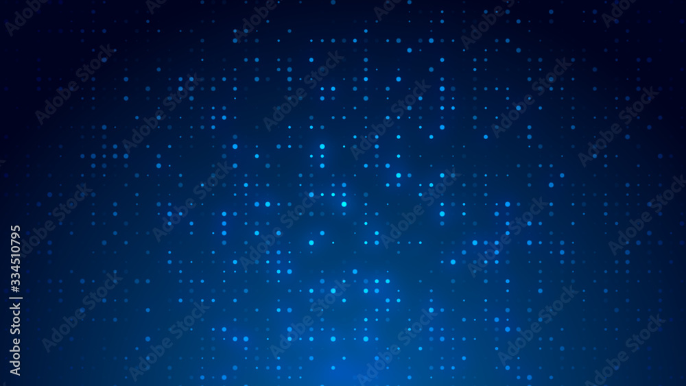 Dot  white blue pattern screen led light gradient texture background. Abstract  technology big data digital background. 3d rendering.