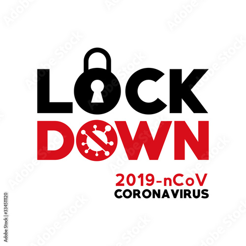 CORONA VIRUS LOCKDOWN. Covid-19 Pandemic world lockdown for quarantine. Corona Virus Illustration Vector