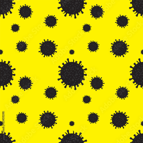 Seamless pattern with coronavirus. Viral infection decorative texture. Covid-19 global pandemic background