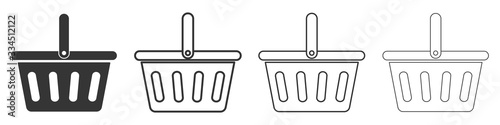 Set of shopping basket icons. Vector illustration. photo