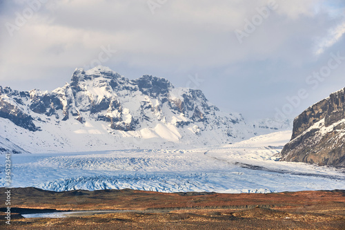 Northen landscapes: Skaftafellsjokull is a glacier tongue spurting off from Iceland's largest ice cap, Vatnajokull (region of Austurland, Iceland) photo