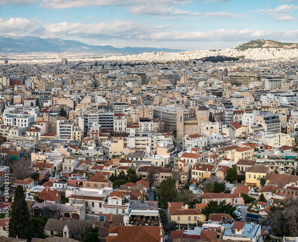 Panoramic view of the Athens city