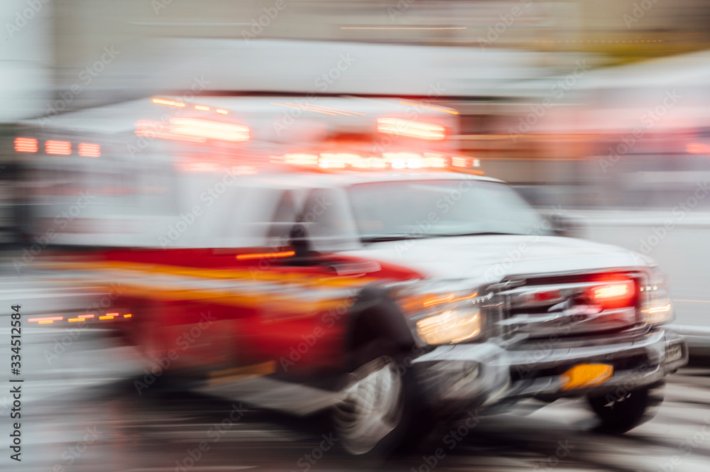 High-speed ambulance on a New York City street