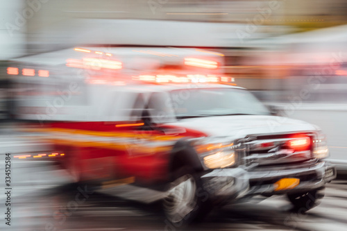 High-speed ambulance on a New York City street © karrastock