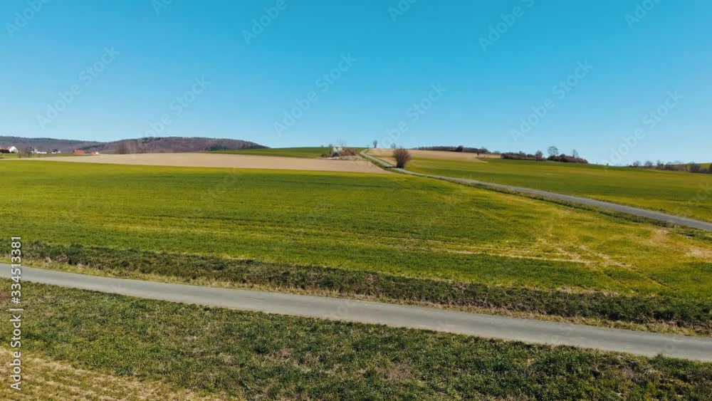 bamberg, germany drone shot of fields and rural area bamberg, germany drone shot of fields and rural area
