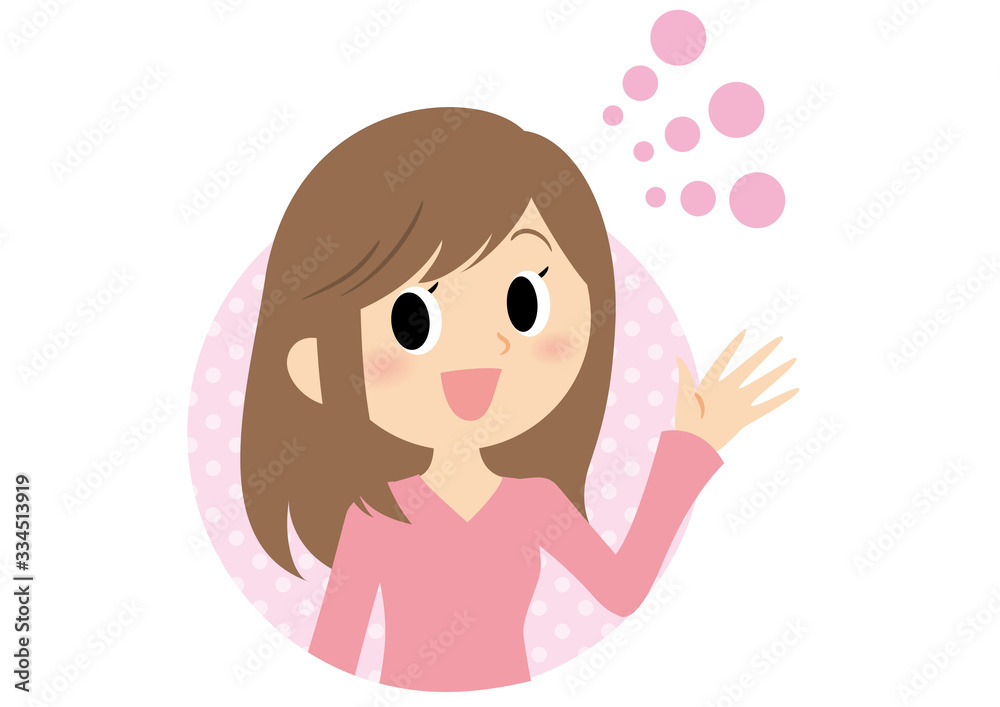 女性の表情 手を振る 女性の表情 手を振る