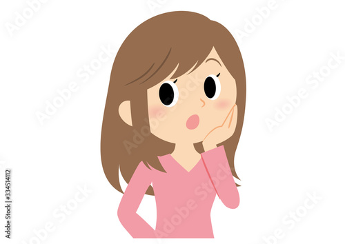 女性の表情　疑問