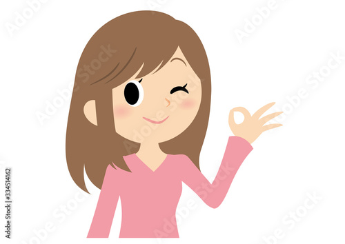 女性の表情　OK