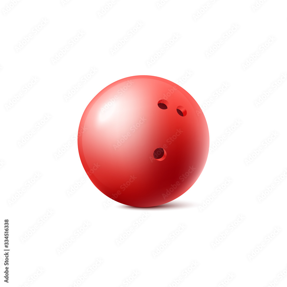 Bowling sphere red ball icon or symbol, realistic vector illustration isolated. Bowling sphere red ball icon or symbol, realistic vector illustration isolated.