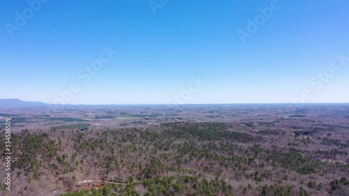 Blue Sky aerial at Paris Mountain Near Greenville SC and the Blue Ridge Mountains