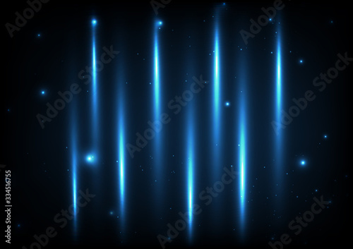Fototapeta Naklejka Na Ścianę i Meble -  Blue glowing background, light effect galaxy and space abstract vector illustration