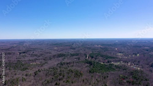 Blue Sky aerial at Paris Mountain Near Greenville SC and the Blue Ridge Mountains