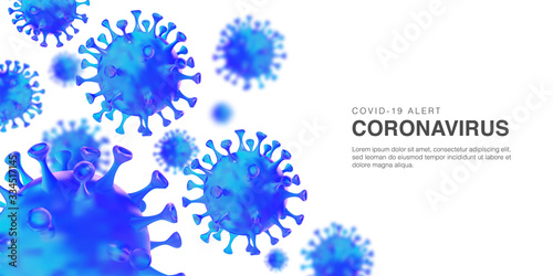 3D Illustration of coronavirus cell background template vector.