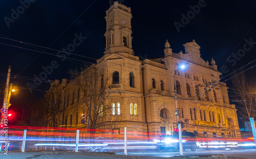 Mansion in the city of Kherson at night