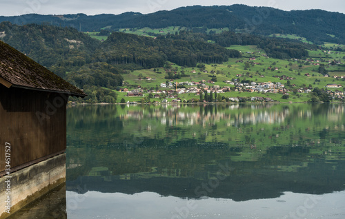 View of the SarnerSee from Sachseln Obwalden in Switzerland photo